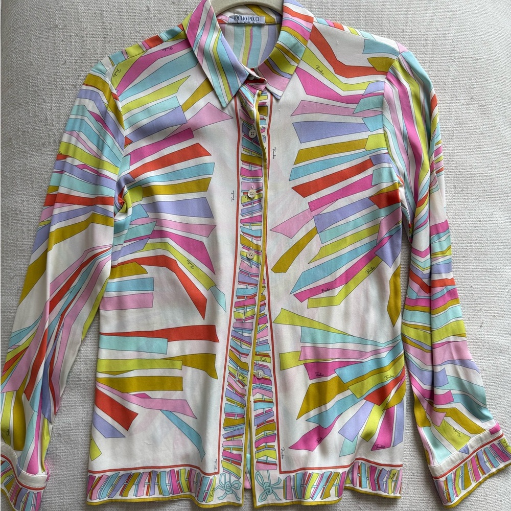 Pucci Vintage Silk Button-Up Shirt